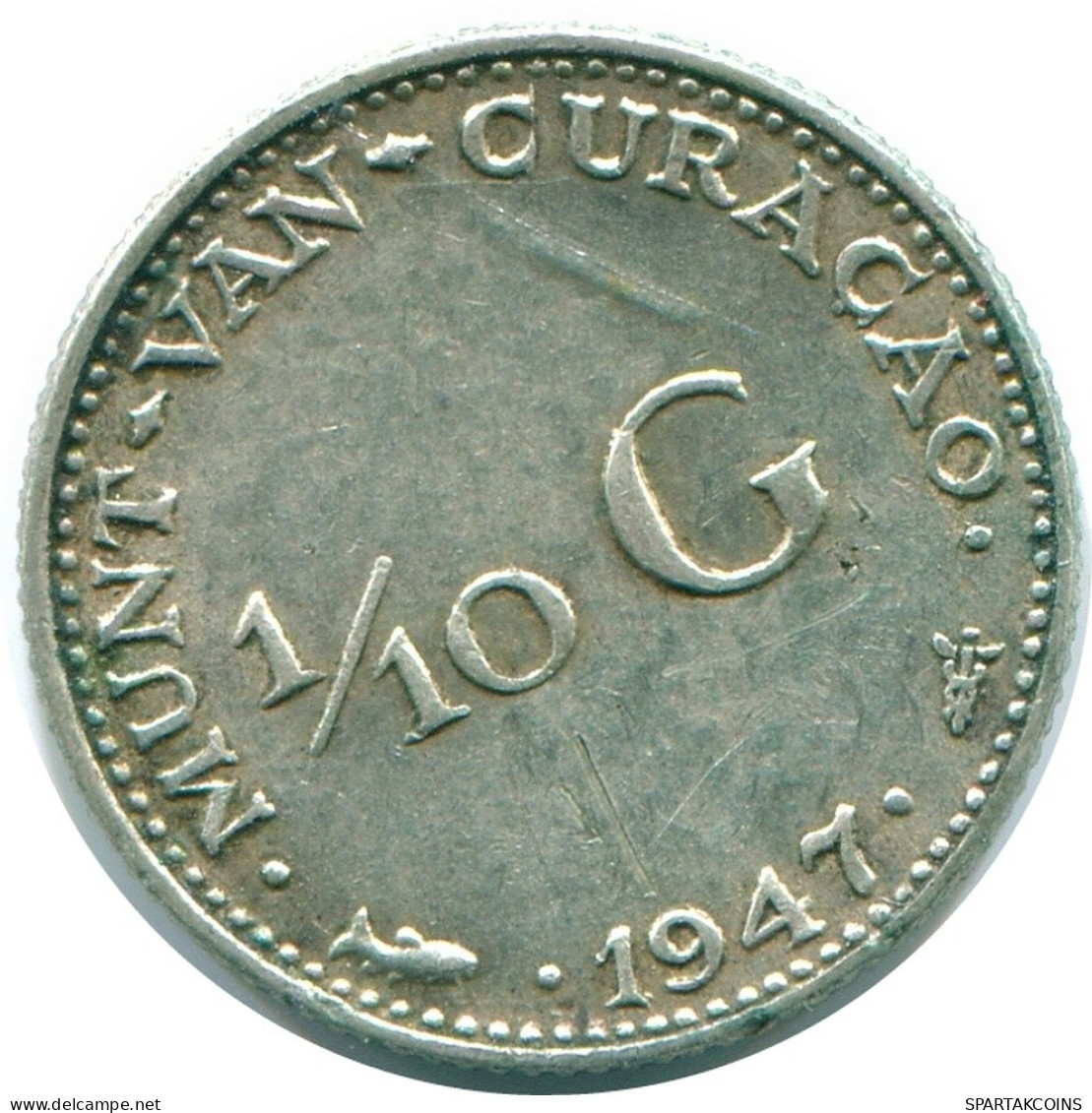 1/10 GULDEN 1947 CURACAO Netherlands SILVER Colonial Coin #NL11863.3.U.A - Curaçao
