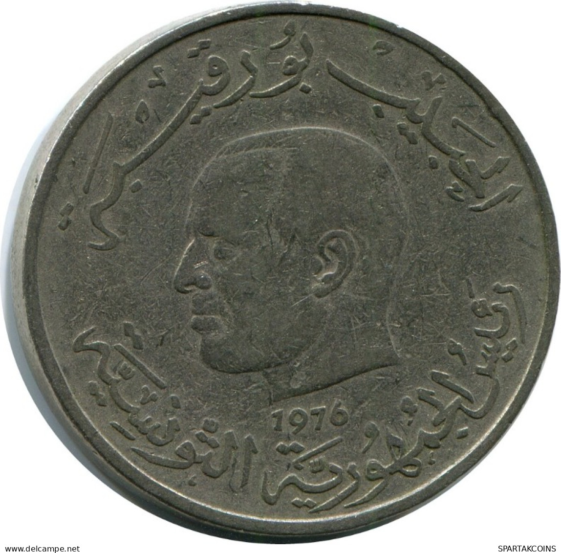 1 DINAR 1976 TUNESIEN TUNISIA Münze #AH931.D.A - Túnez