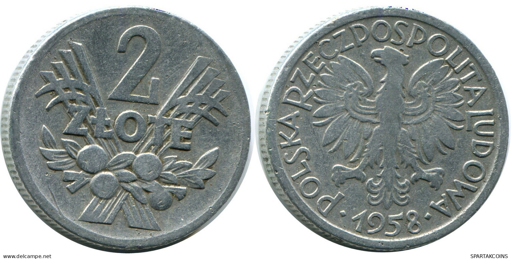 2 ZLOTE 1958 POLAND Coin #AZ317.U.A - Polonia