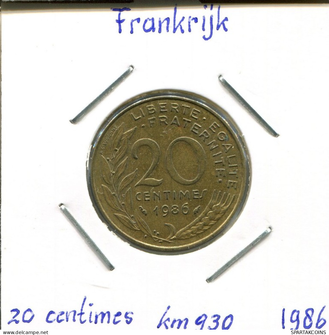 20 CENTIMES 1986 FRANCE Pièce Française #AM182.F.A - 20 Centimes
