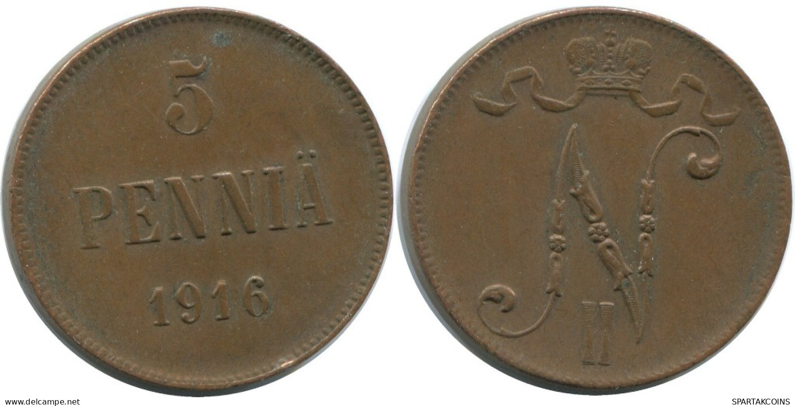 5 PENNIA 1916 FINLANDIA FINLAND Moneda RUSIA RUSSIA EMPIRE #AB163.5.E.A - Finland