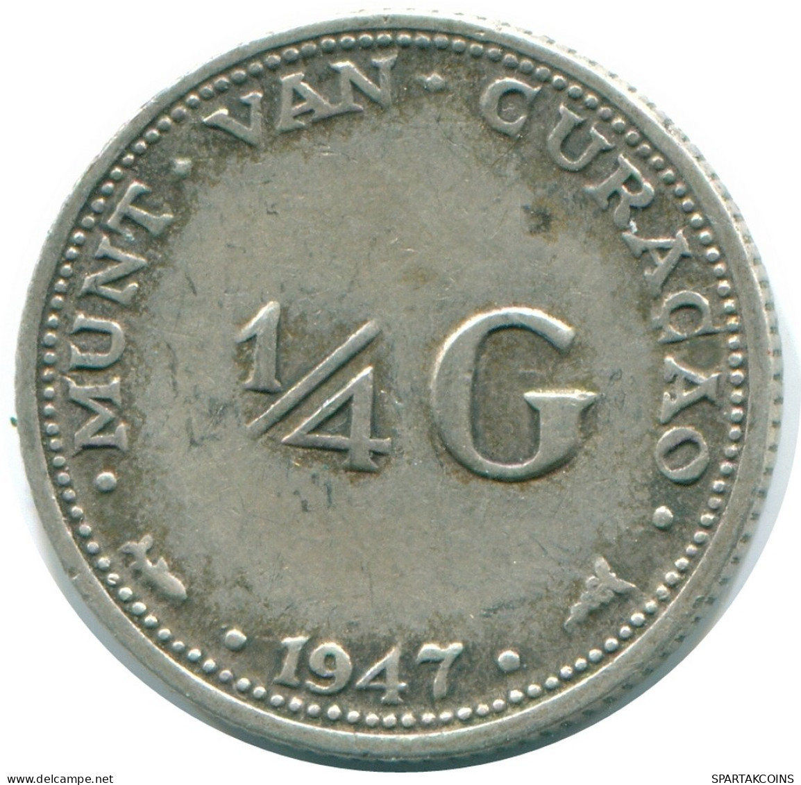 1/4 GULDEN 1947 CURACAO NÉERLANDAIS NETHERLANDS ARGENT Colonial Pièce #NL10752.4.F.A - Curaçao