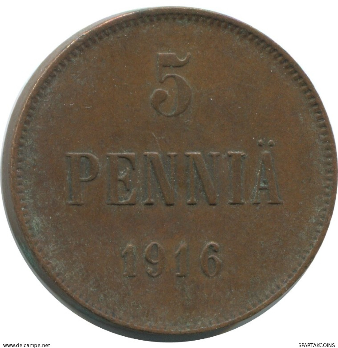 5 PENNIA 1916 FINLAND Coin RUSSIA EMPIRE #AB256.5.U.A - Finnland