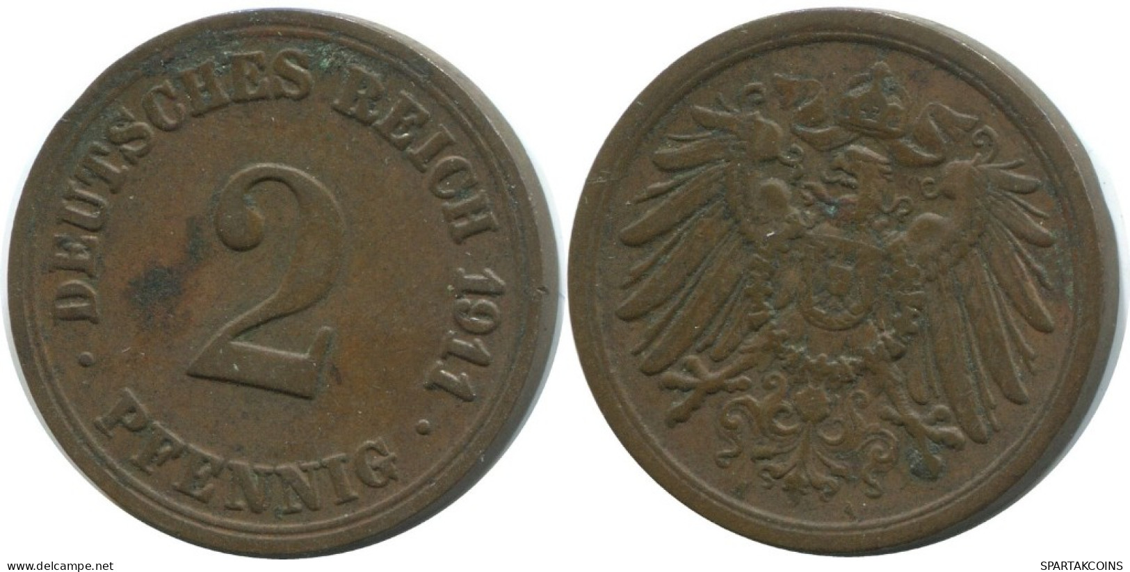 2 PFENNIG 1911 A DEUTSCHLAND Münze GERMANY #AE556.D.A - 2 Pfennig