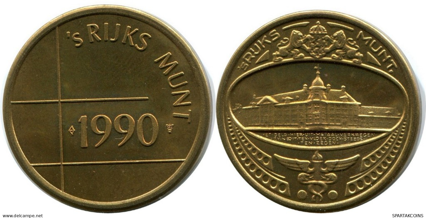 1990 ROYAL DUTCH MINT SET TOKEN NETHERLANDS MINT (From BU Mint Set) #AH029.U.A - Mint Sets & Proof Sets