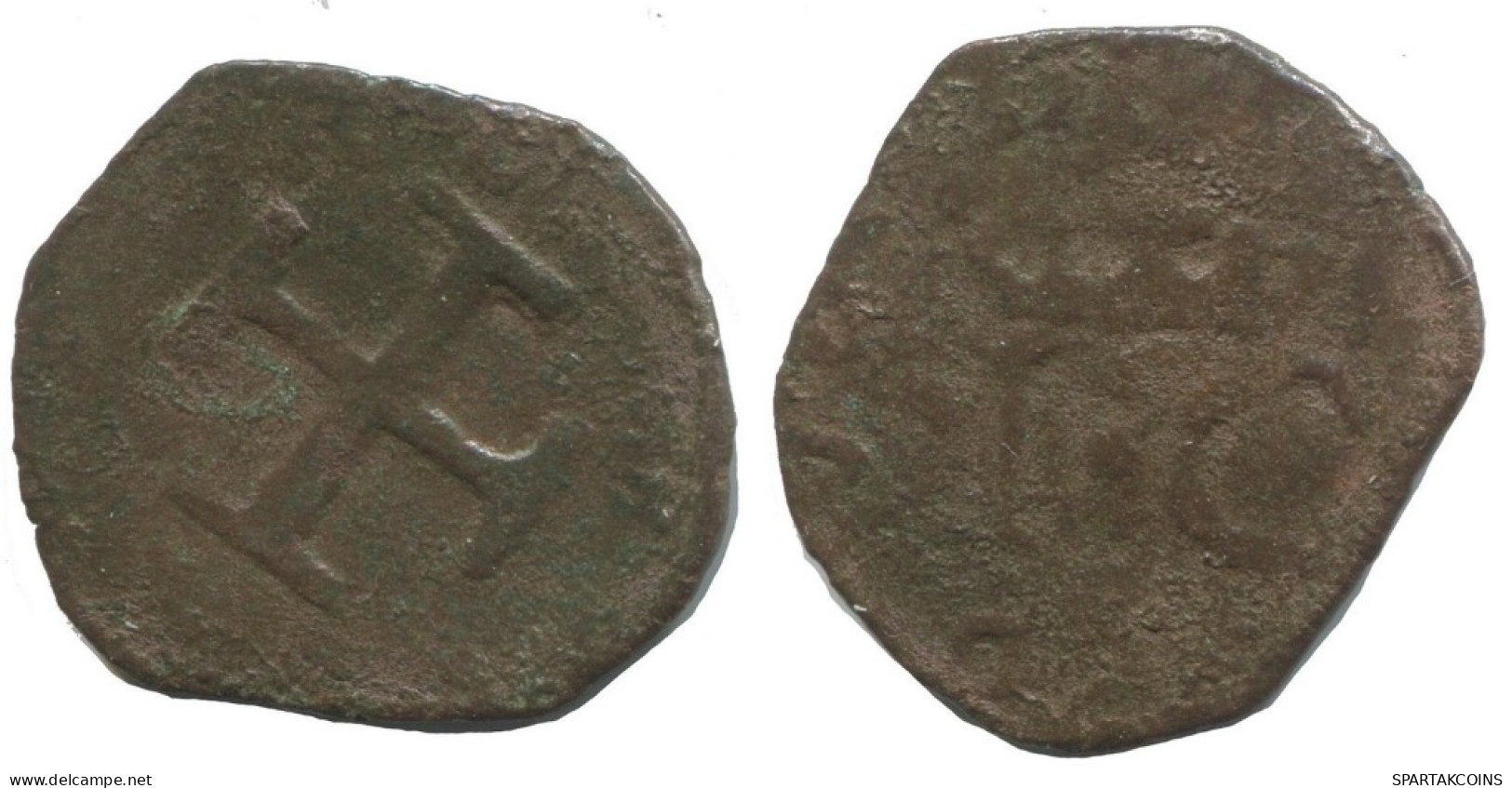 CRUSADER CROSS Authentic Original MEDIEVAL EUROPEAN Coin 0.4g/15mm #AC187.8.E.A - Sonstige – Europa