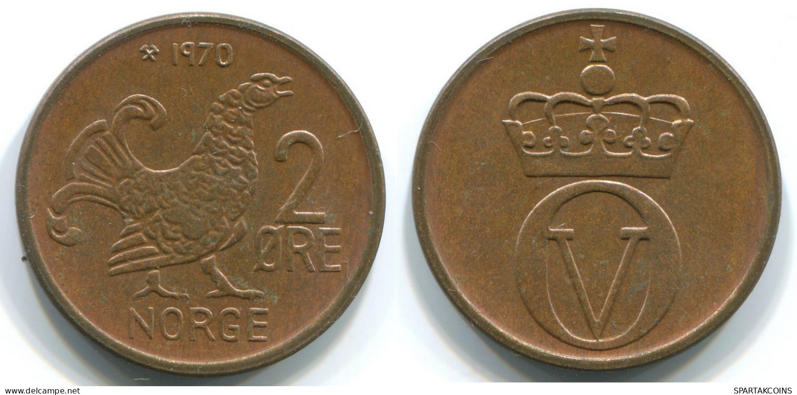 2 ORE 1970NORUEGA NORWAY Moneda #WW1062.E.A - Noruega