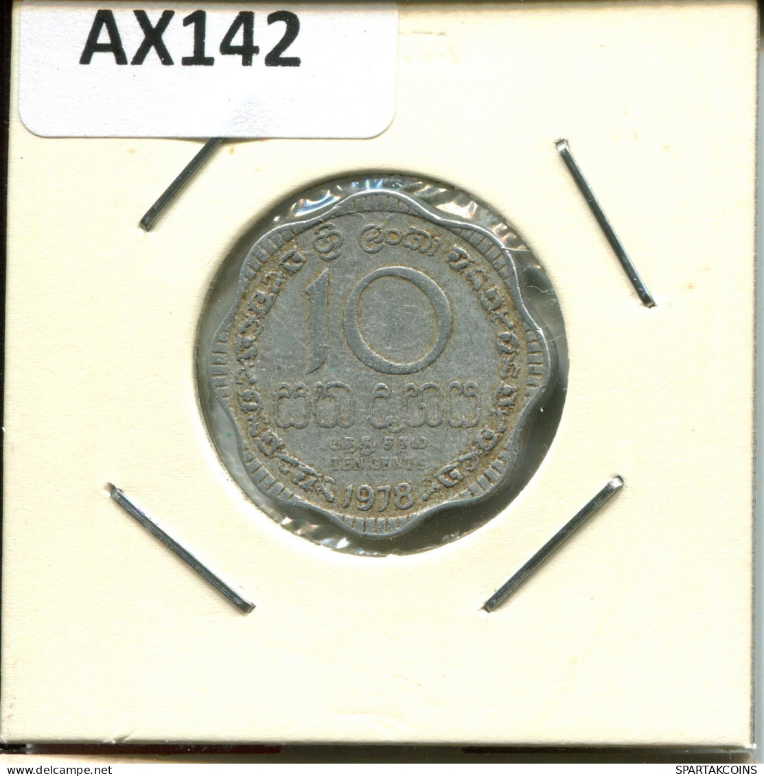 10 CENTS 1978 SRI LANKA Moneda #AX142.E.A - Sri Lanka