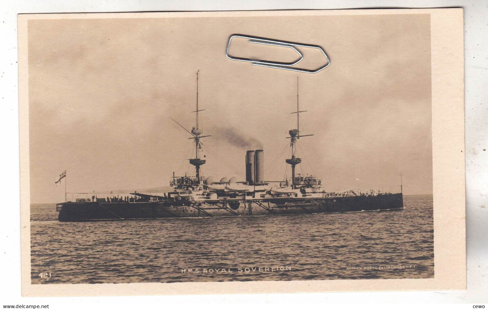 CPA MARINE NAVIRE DE GUERRE CUIRASSE ANGLAIS HMS H.M.S. ROYAL SOVEREIGN - Warships