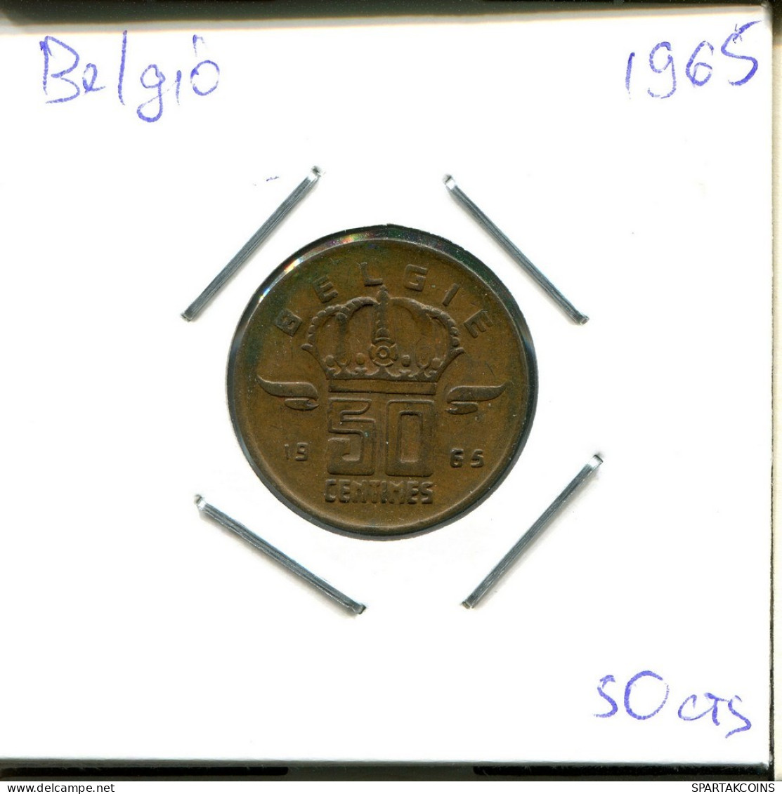 50 CENTIMES 1965 DUTCH Text BÉLGICA BELGIUM Moneda #AU609.E.A - 50 Cent