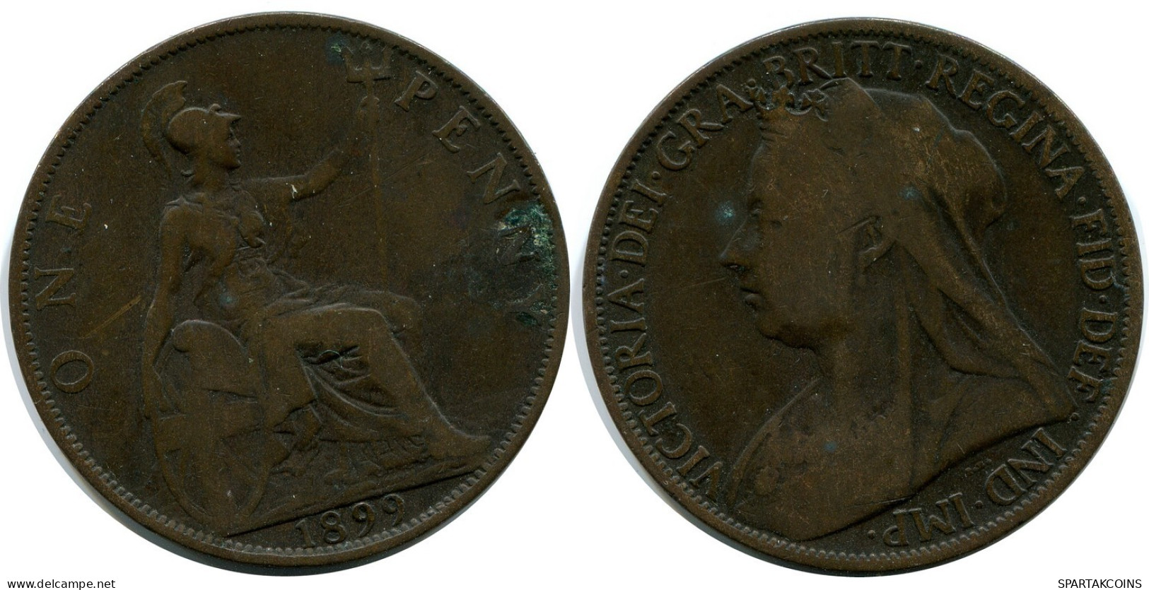 PENNY 1899 UK GRANDE-BRETAGNE GREAT BRITAIN Pièce #AZ791.F.A - D. 1 Penny