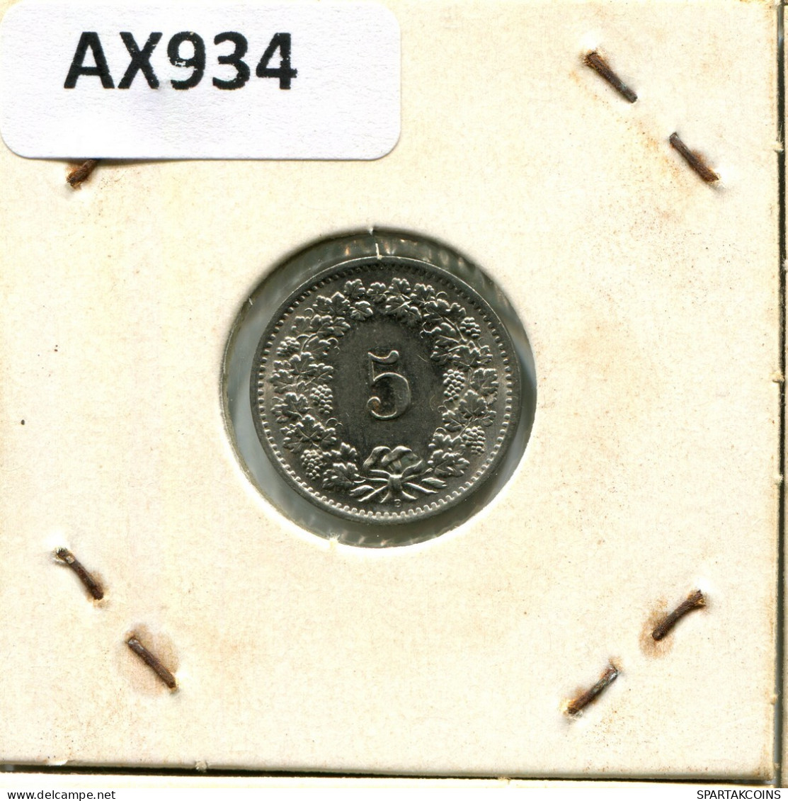 5 RAPPEN 1969 B SUIZA SWITZERLAND Moneda #AX934.3.E.A - Andere & Zonder Classificatie