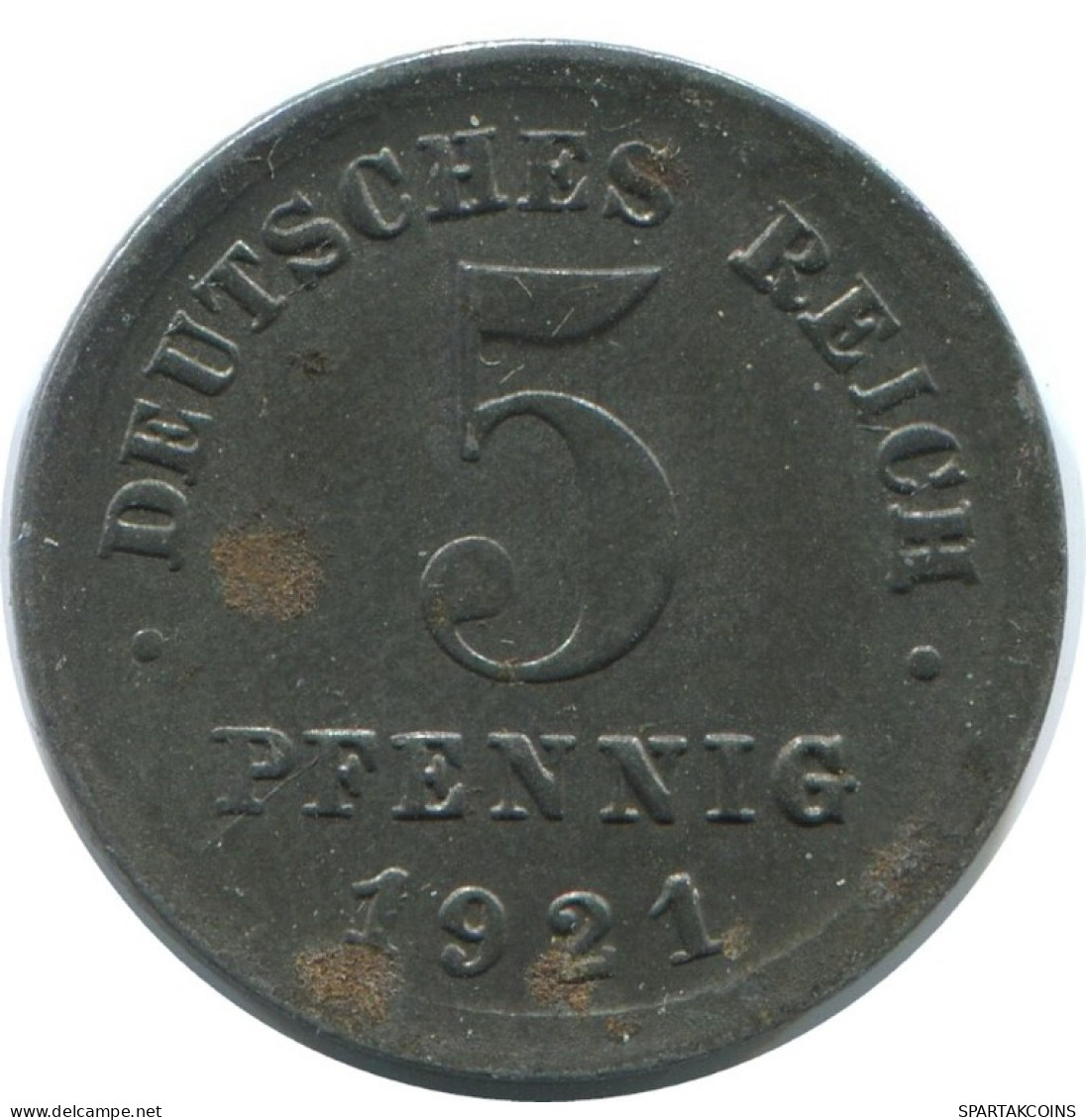 5 PFENNIG 1921 E ALLEMAGNE Pièce GERMANY #AE311.F.A - 5 Renten- & 5 Reichspfennig
