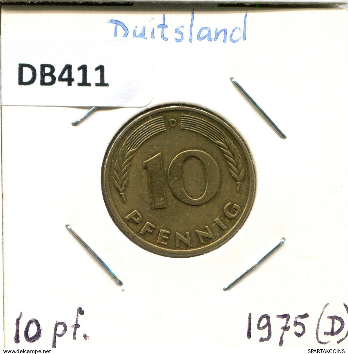 10 PFENNIG 1975 D BRD DEUTSCHLAND Münze GERMANY #DB411.D.A - 10 Pfennig