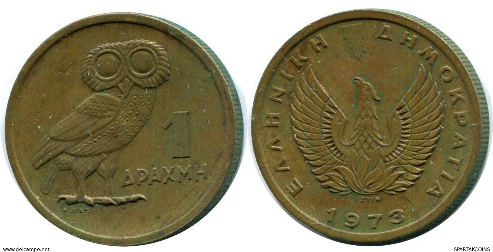 1 DRACHMA 1973 GRIECHENLAND GREECE Münze #AW710.D.A - Grecia