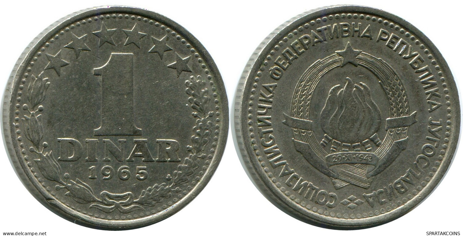 1 DINAR 1965 YUGOSLAVIA Moneda #AZ591.E.A - Yougoslavie