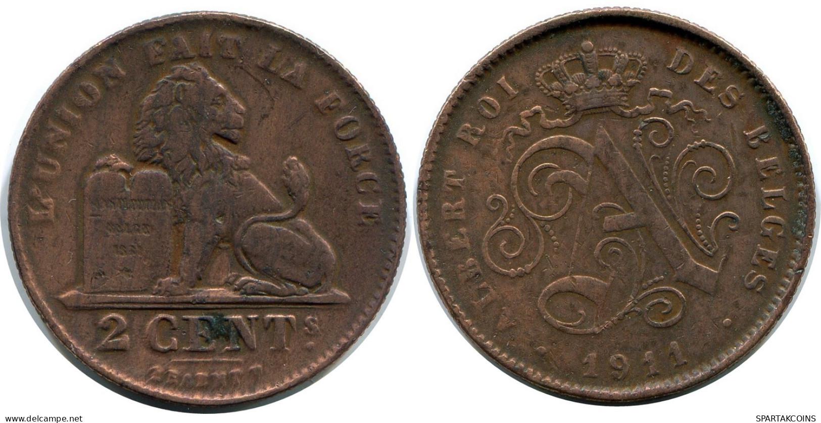 2 CENTIMES 1911 BELGIEN BELGIUM Münze Französisch Text #BA430.D.A - 2 Centimes