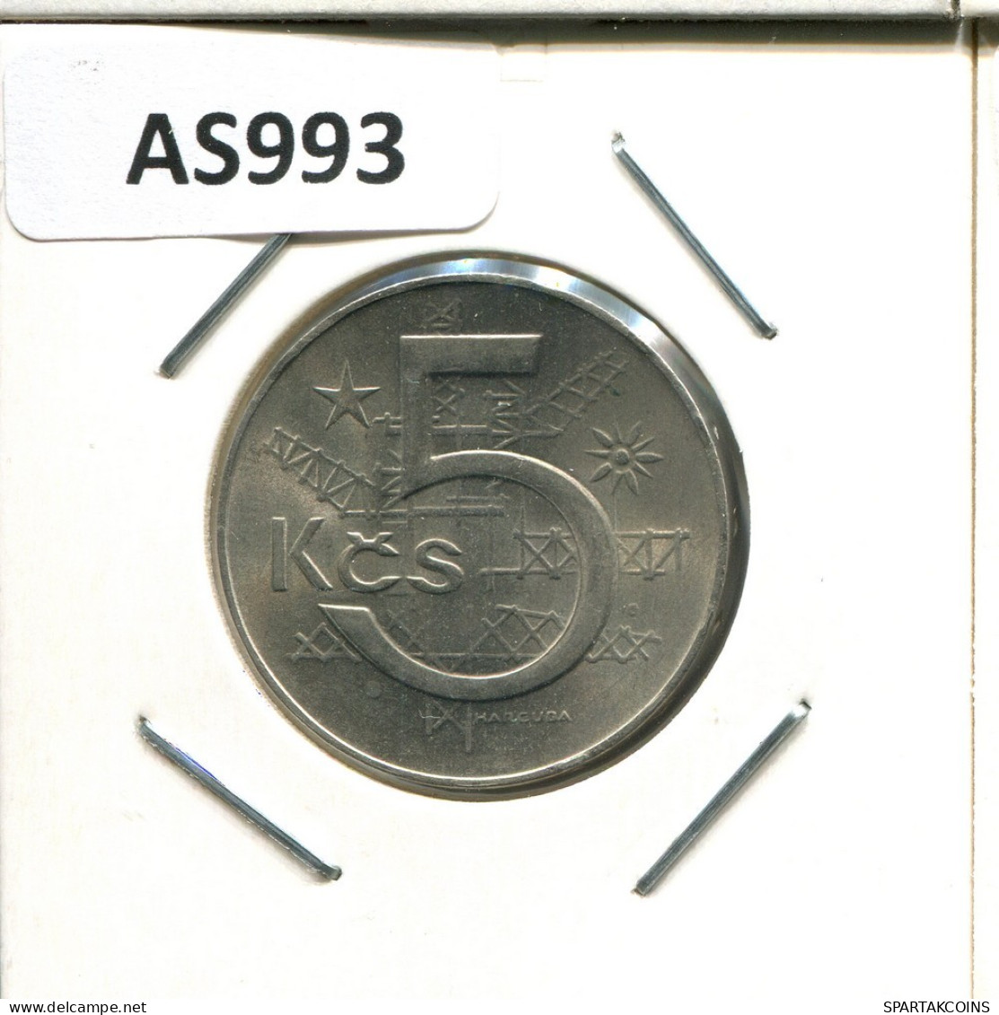 5 KORUN 1989 CHECOSLOVAQUIA CZECHOESLOVAQUIA SLOVAKIA Moneda #AS993.E.A - Czechoslovakia