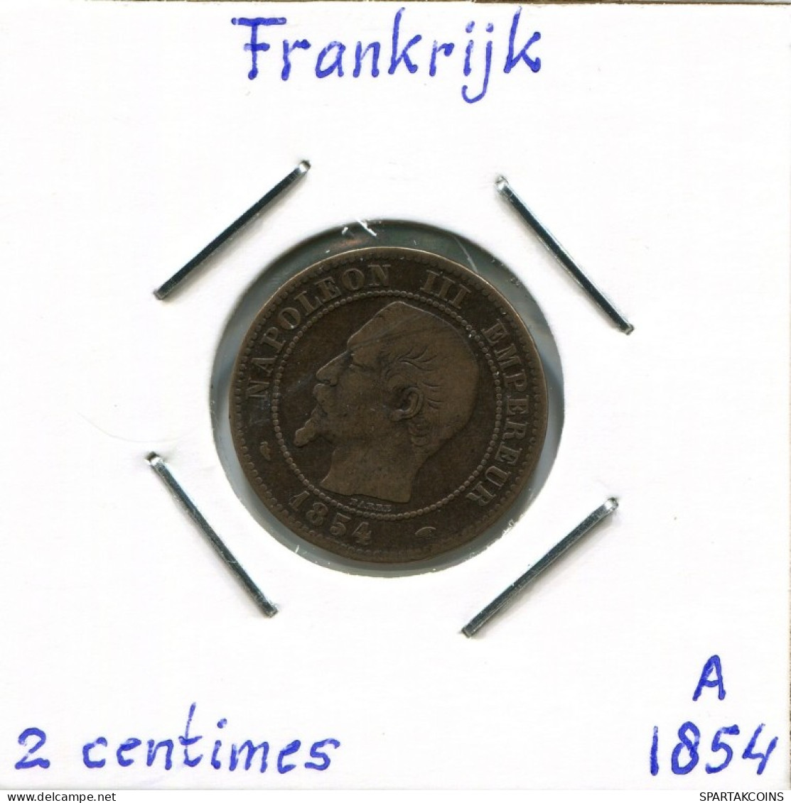 2 CENTIMES 1854 A FRANCIA FRANCE Moneda Napoleon III Imperator #AK976.E.A - 2 Centimes