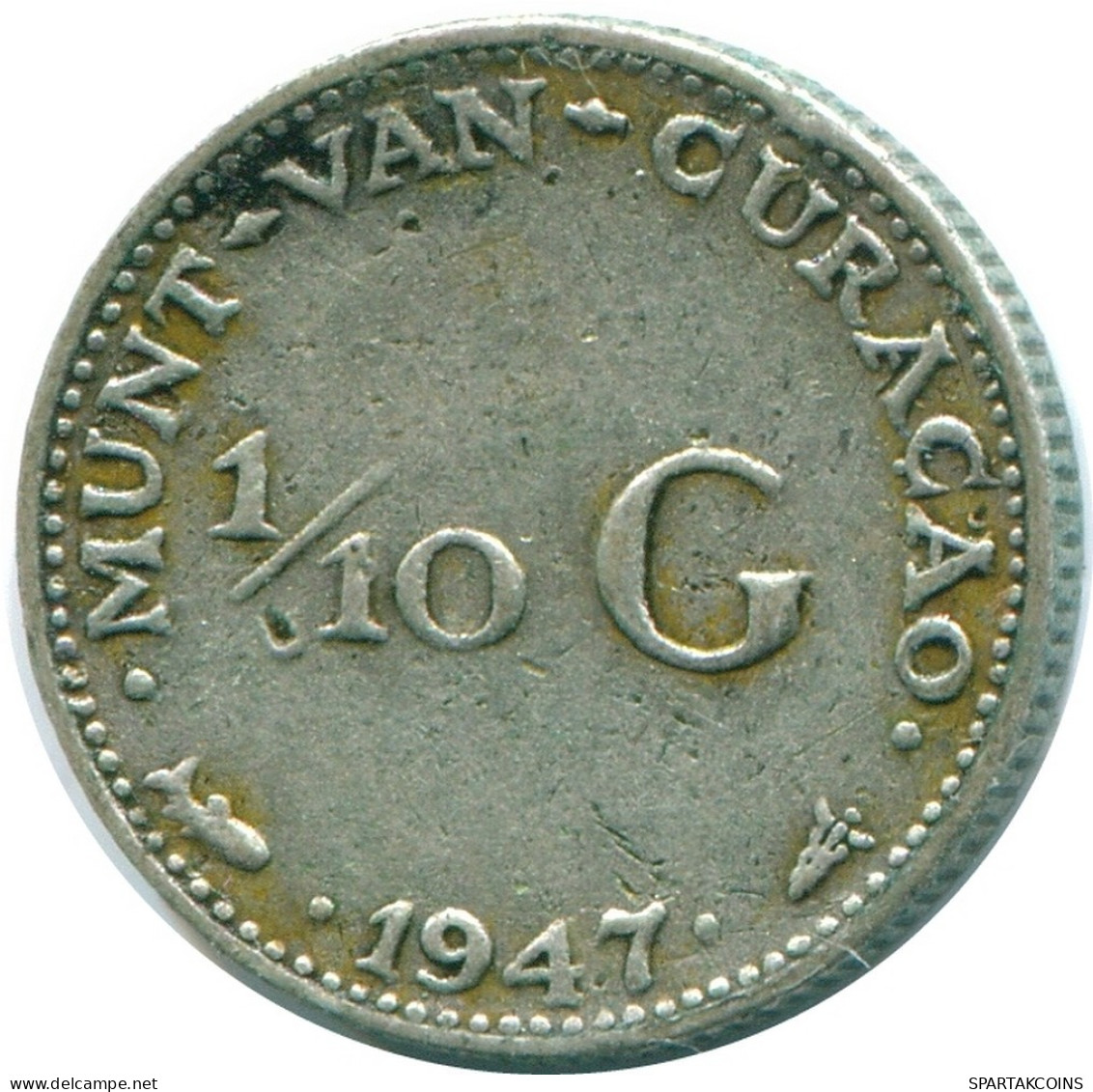 1/10 GULDEN 1947 CURACAO NÉERLANDAIS NETHERLANDS ARGENT Colonial Pièce #NL11827.3.F.A - Curaçao