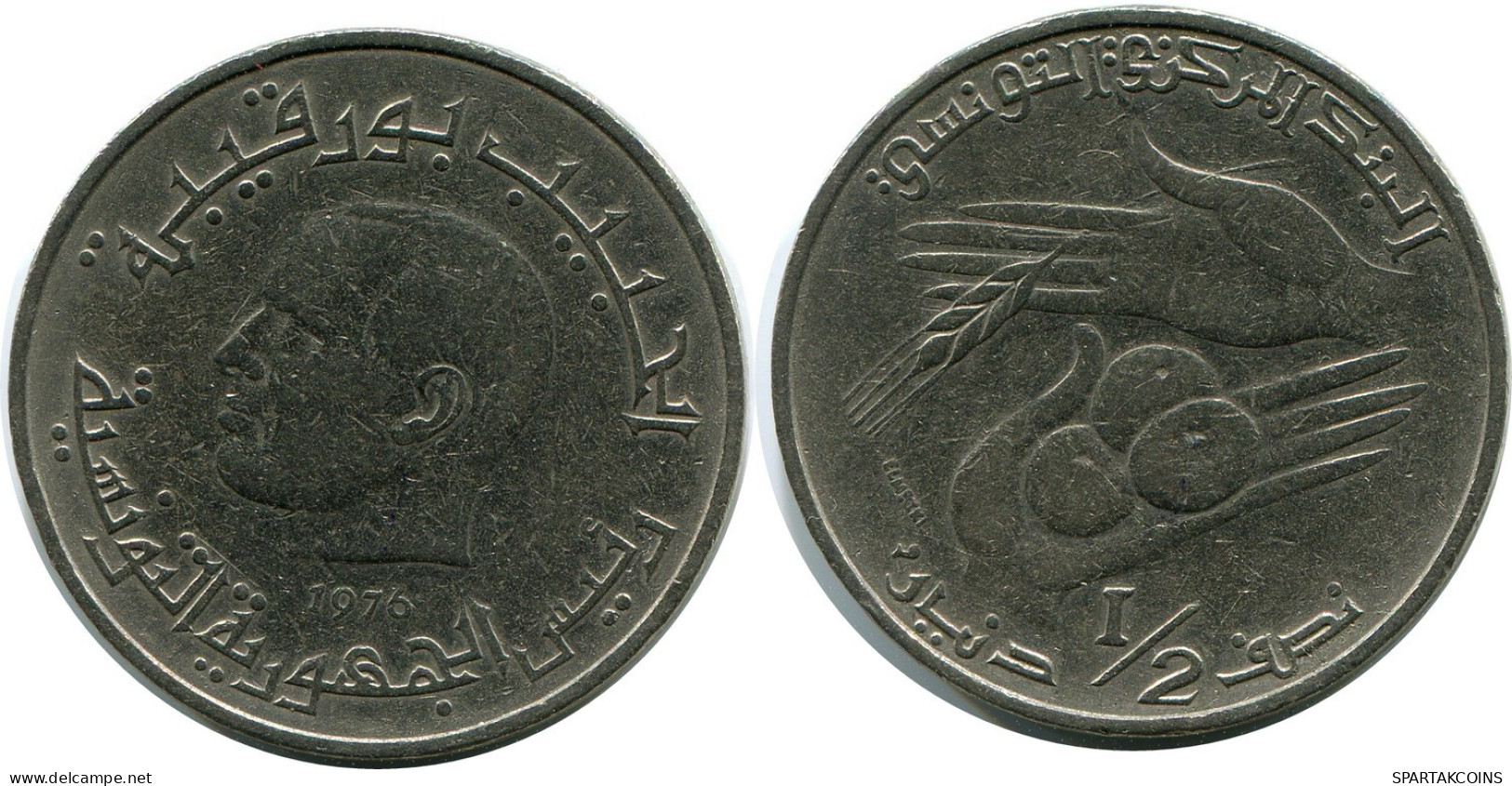 1/2 DINAR 1976 TUNISIE TUNISIA Pièce #AR045.F.A - Tunesië