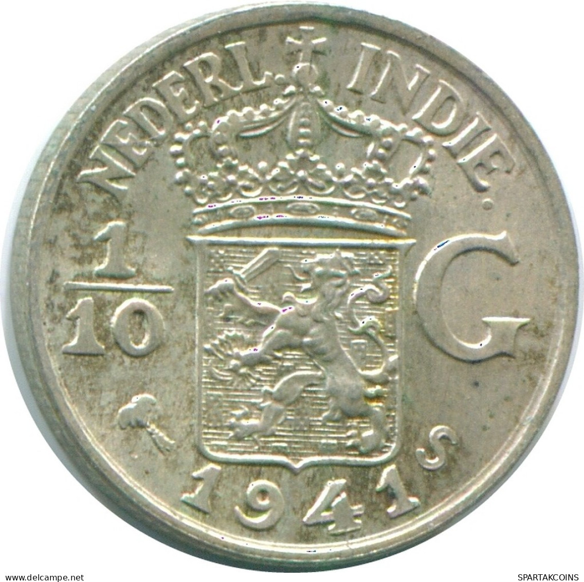 1/10 GULDEN 1941 S NIEDERLANDE OSTINDIEN SILBER Koloniale Münze #NL13729.3.D.A - Indes Néerlandaises