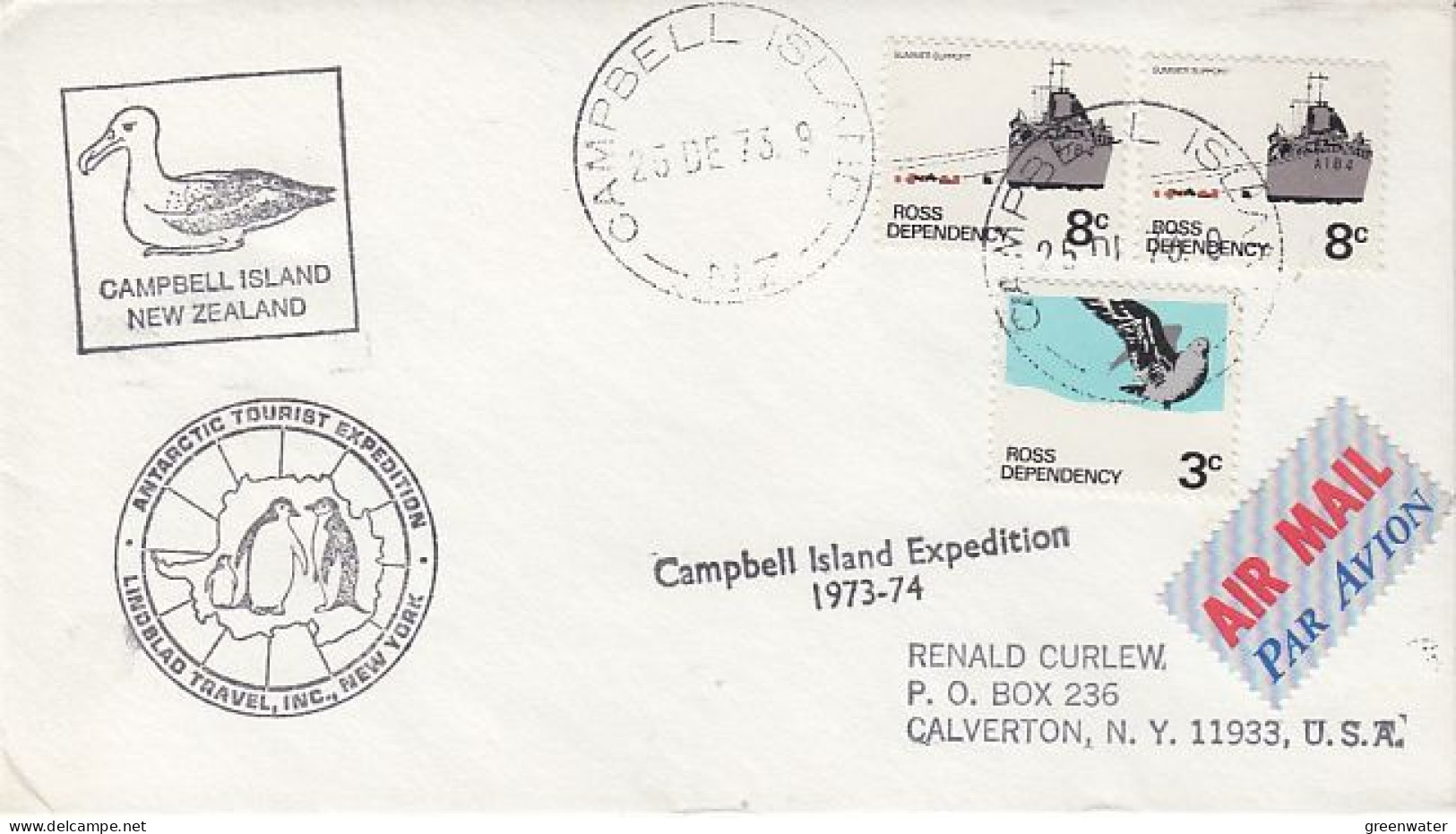 Ross Dependecy /Campbell Island Expedition 1973-1974 Ca Cambell Island 25 DEC 1973 (RT156) - Briefe U. Dokumente