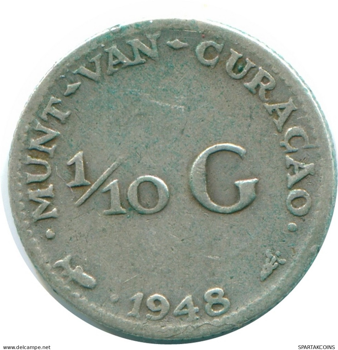 1/10 GULDEN 1948 CURACAO NÉERLANDAIS NETHERLANDS ARGENT Colonial Pièce #NL11912.3.F.A - Curaçao