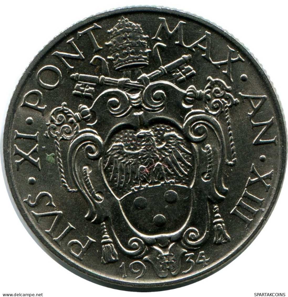 1 LIRE 1934 VATICAN Coin Pius XI (1922-1939) #AH313.16.U.A - Vaticano (Ciudad Del)