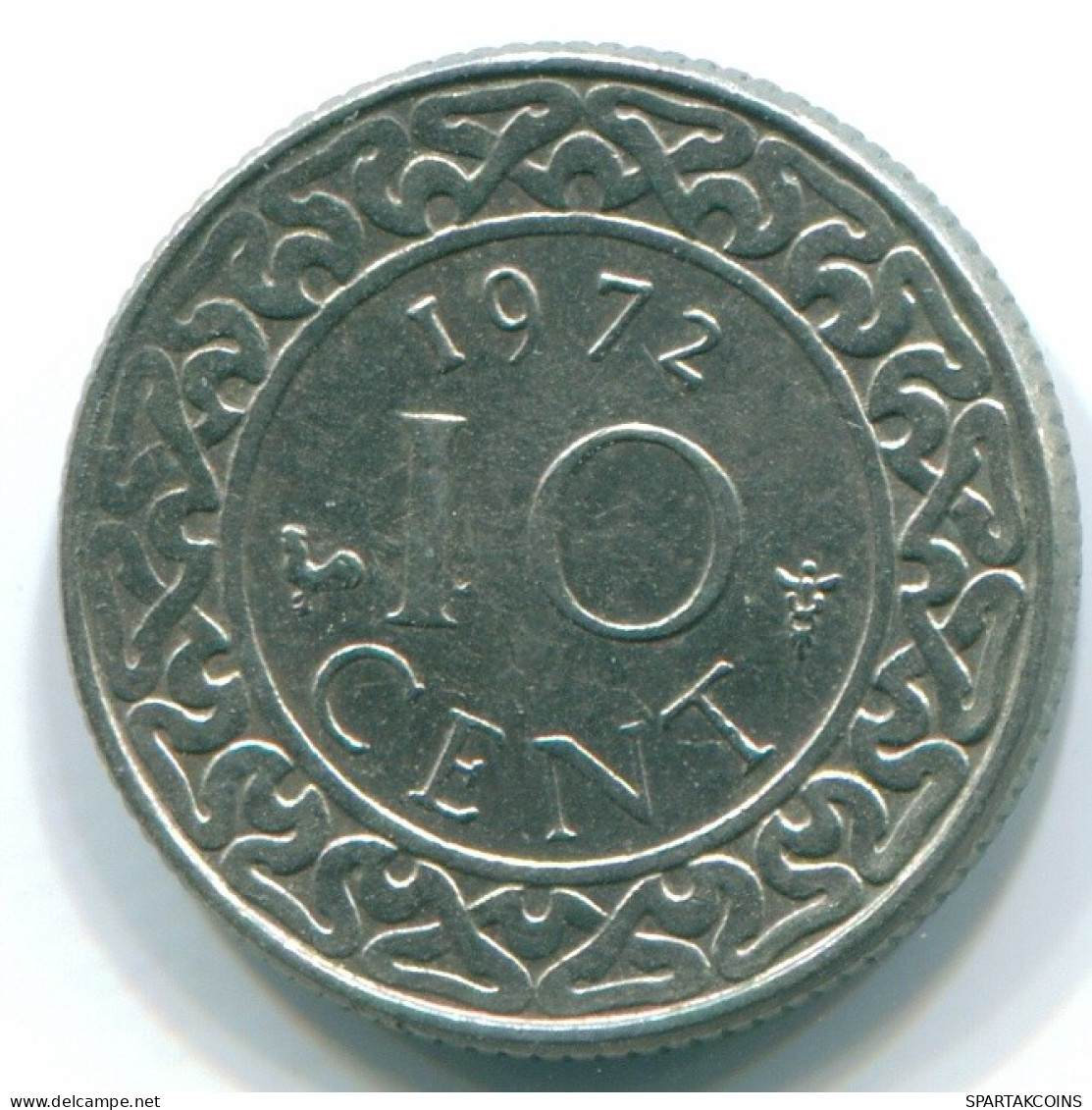 10 CENTS 1972 SURINAM NIEDERLANDE Nickel Koloniale Münze #S13279.D.A - Surinam 1975 - ...