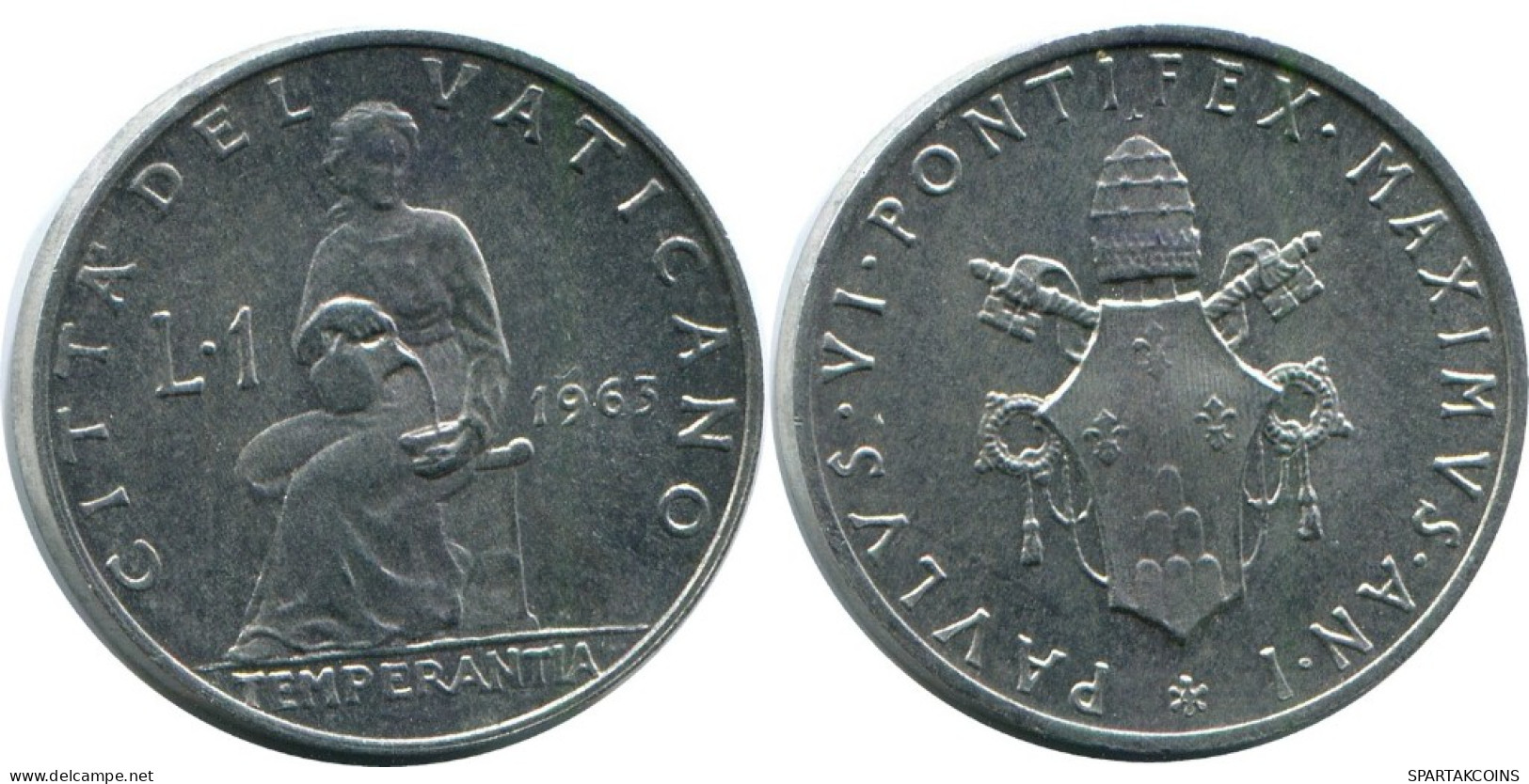 1 LIRE 1963 VATICANO VATICAN Moneda Paul VI (1963-1978) #AH380.13.E.A - Vatican