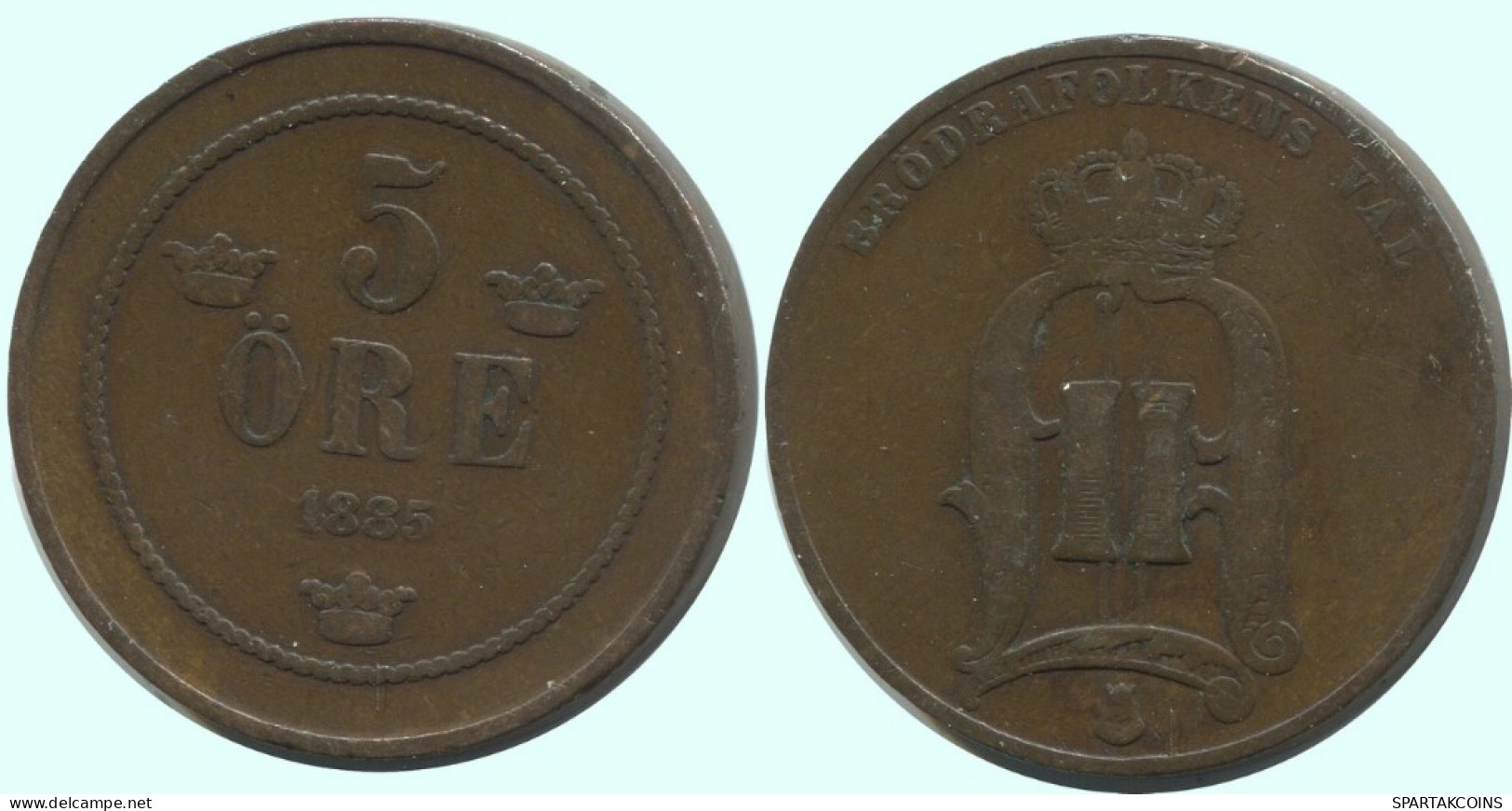 5 ORE 1885 SUECIA SWEDEN Moneda #AC609.2.E.A - Svezia