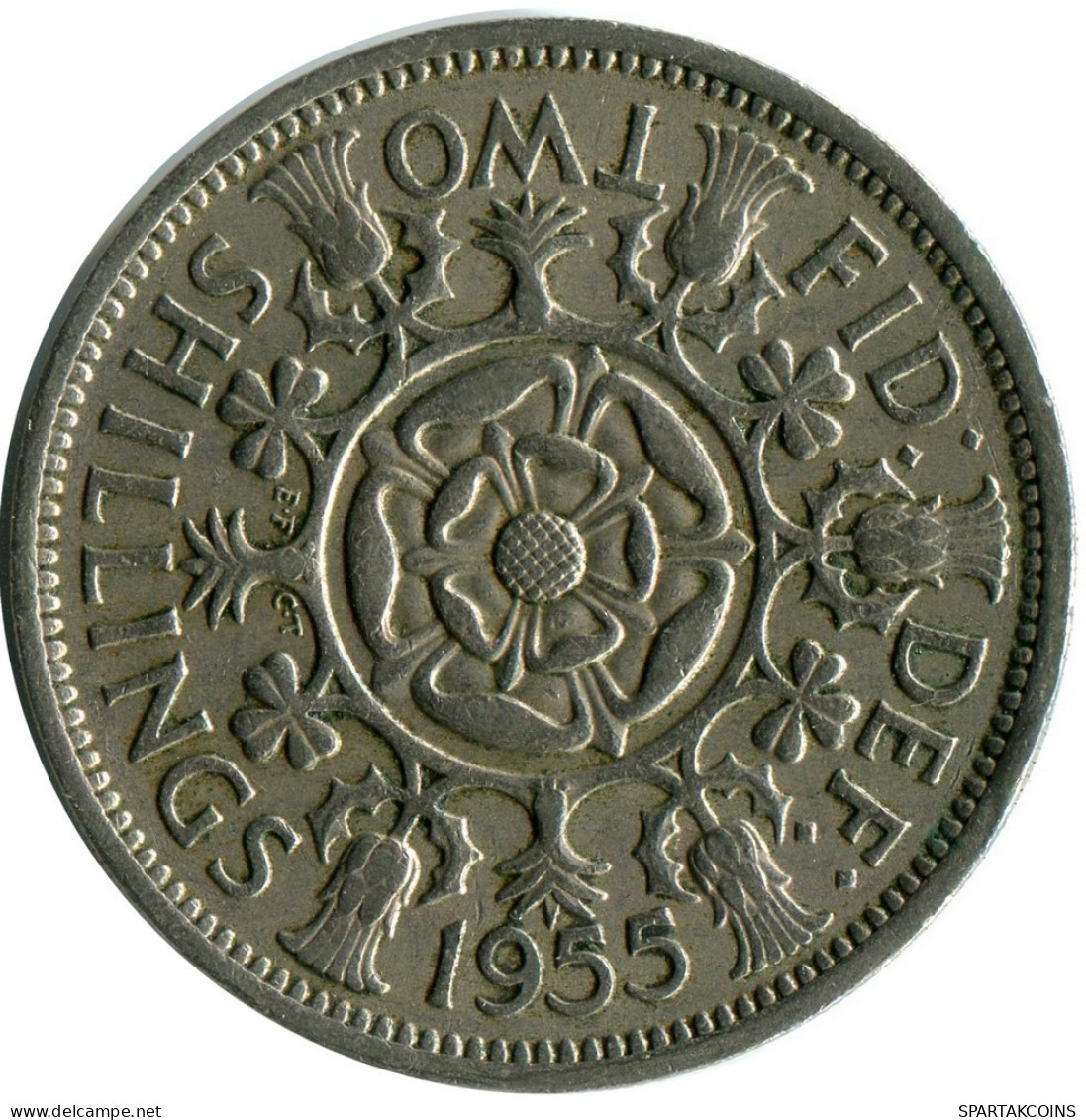 2 SHILLING 1955 UK GBAN BRETAÑA GREAT BRITAIN Moneda #AY992.E.A - J. 1 Florin / 2 Shillings
