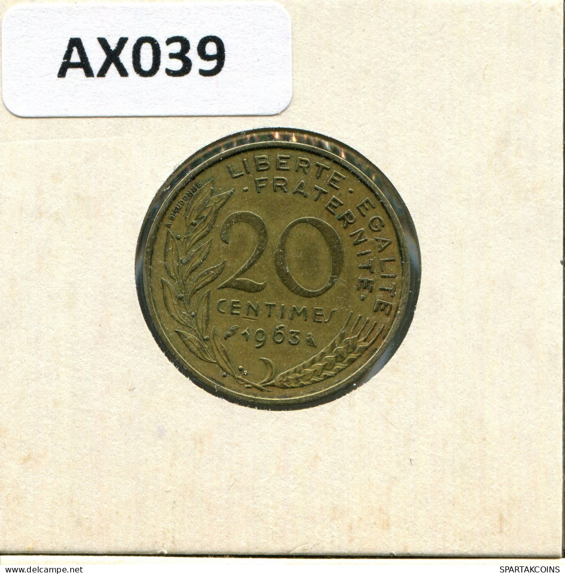 20 CENTIMES 1963 FRANCE Coin #AX039.U.A - 20 Centimes