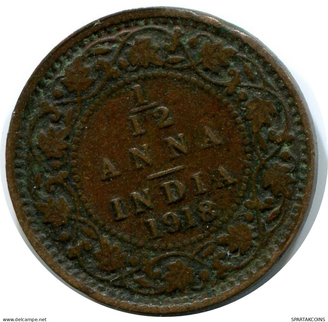 1/12 ANNA 1918 INDIA-BRITISH Moneda #AY952.E.A - Inde