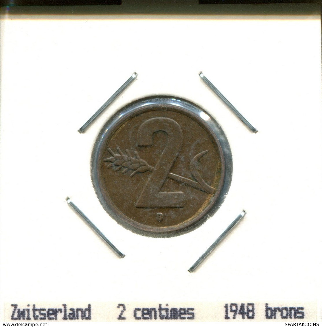 2 RAPPEN 1948 SWITZERLAND Coin #AS493.U.A - Autres & Non Classés