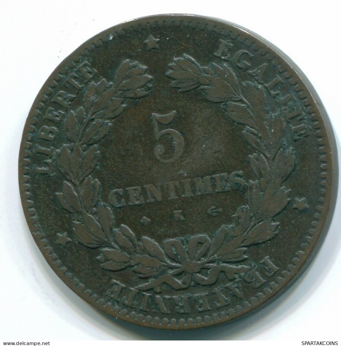 5 CENTIMES 1876 K FRANCE Pièce CERES VF/XF #FR1116.38.F.A - 5 Centimes