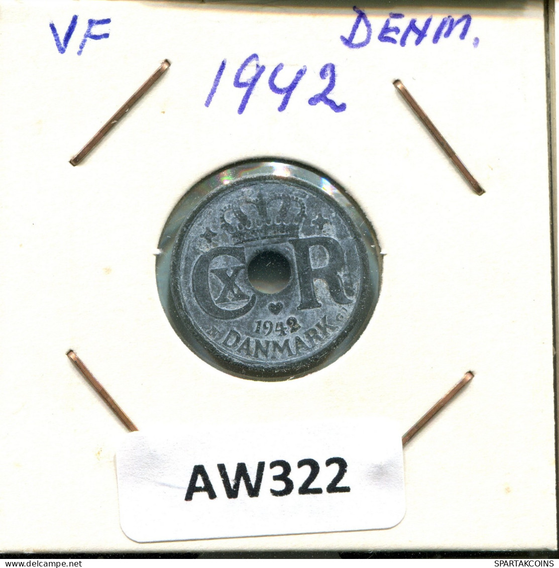10 ORE 1942 DANEMARK DENMARK Münze #AW322.D.A - Danemark