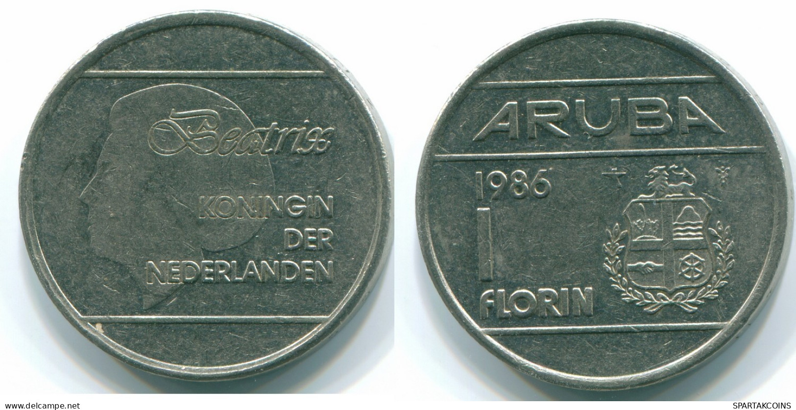 1 FLORIN 1986 ARUBA (NIEDERLANDE NETHERLANDS) Nickel Koloniale Münze #S13648.D.A - Aruba