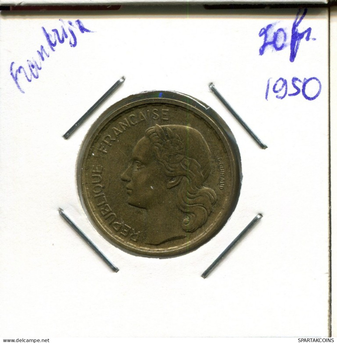 20 FRANCS 1950 FRANKREICH FRANCE Französisch Münze #AN872.D.A - 20 Francs