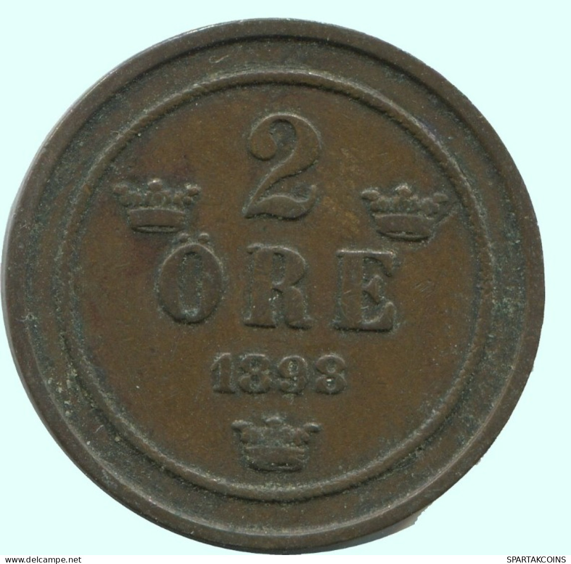 2 ORE 1898 SCHWEDEN SWEDEN Münze #AC877.2.D.A - Schweden