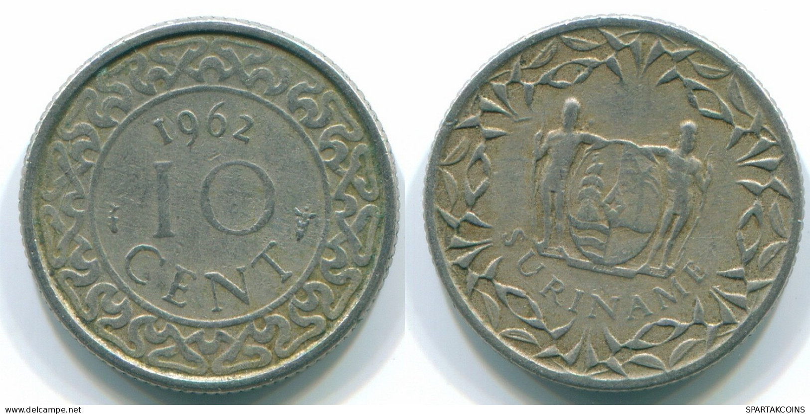 10 CENTS 1962 SURINAM NIEDERLANDE Nickel Koloniale Münze #S13209.D.A - Surinam 1975 - ...
