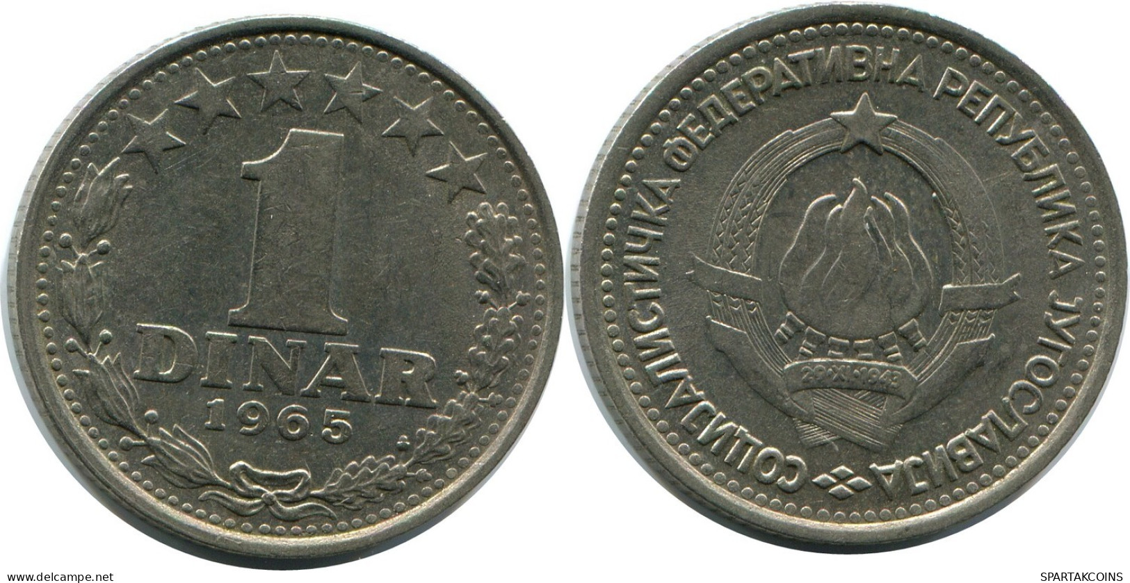 1 DINAR 1965 YUGOSLAVIA Coin #AZ589.U.A - Jugoslawien