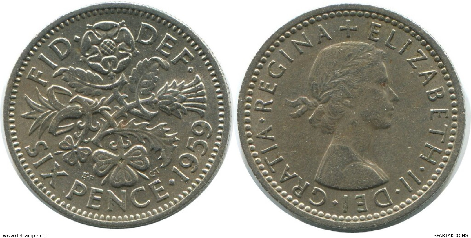 SIXPENCE 1959 UK GROßBRITANNIEN GREAT BRITAIN Münze #AG963.1.D.A - H. 6 Pence