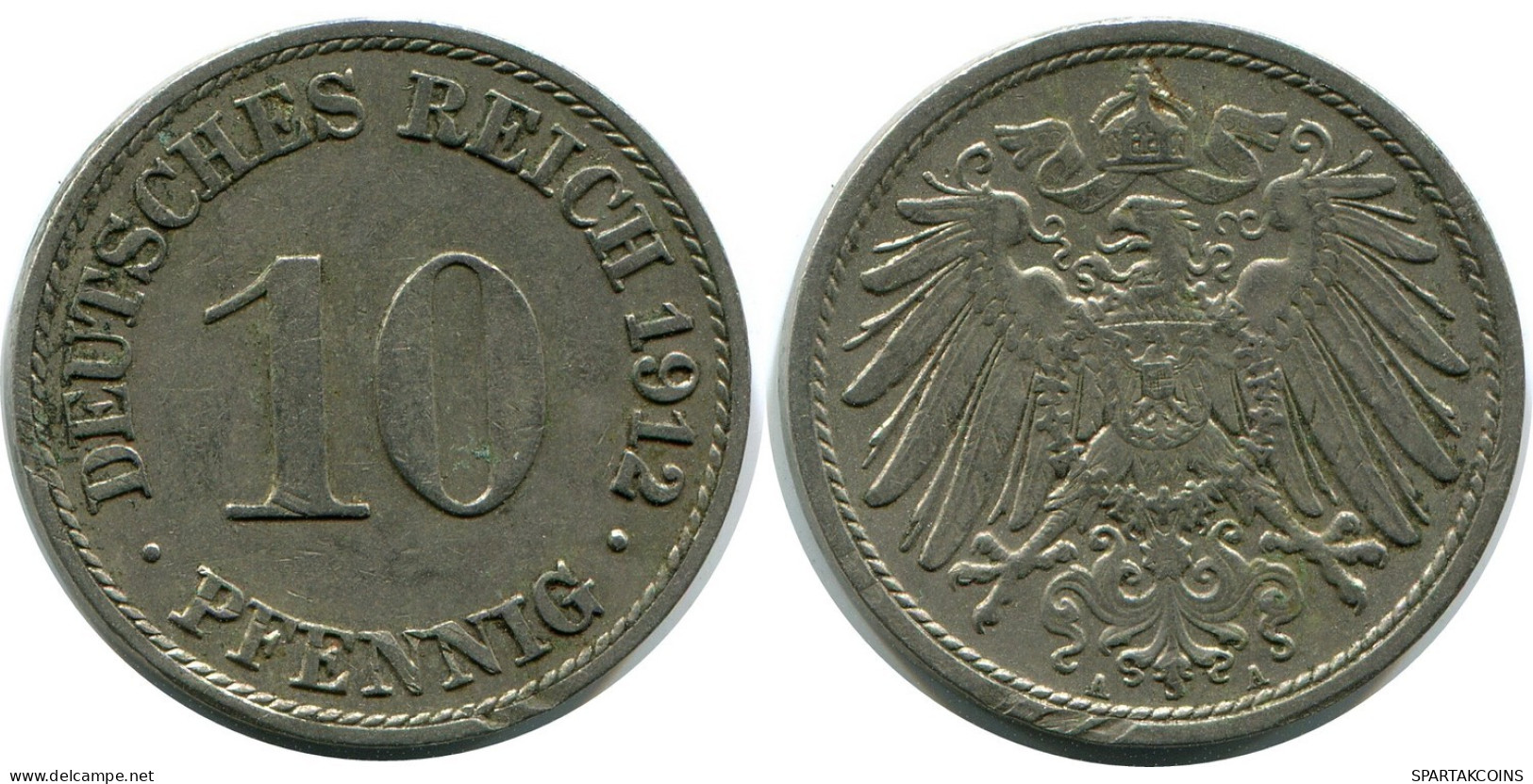 10 PFENNIG 1912 A ALLEMAGNE Pièce GERMANY #DB293.F.A - 10 Pfennig