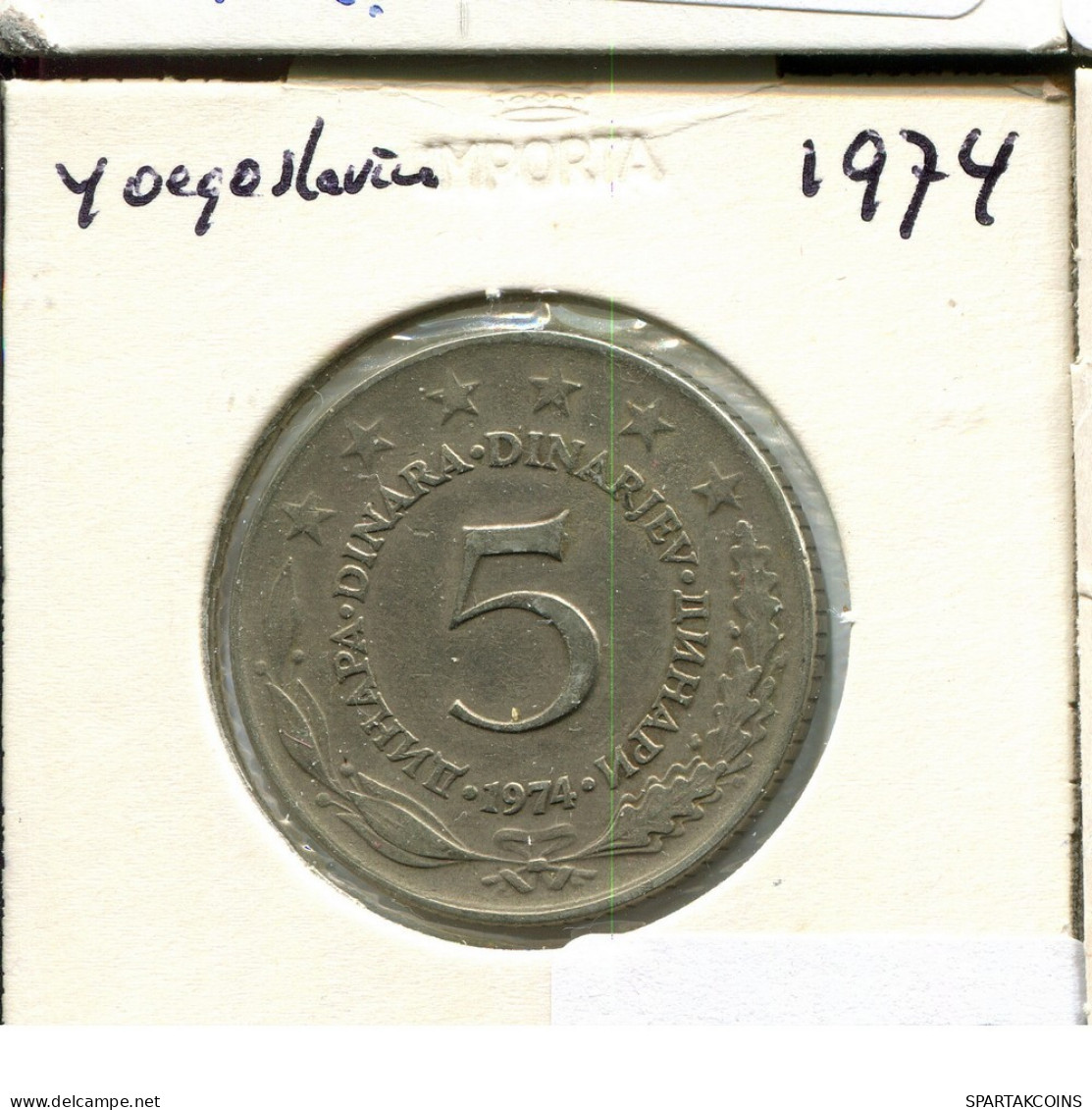 5 DINARA 1974 YUGOSLAVIA Moneda #AV150.E.A - Joegoslavië