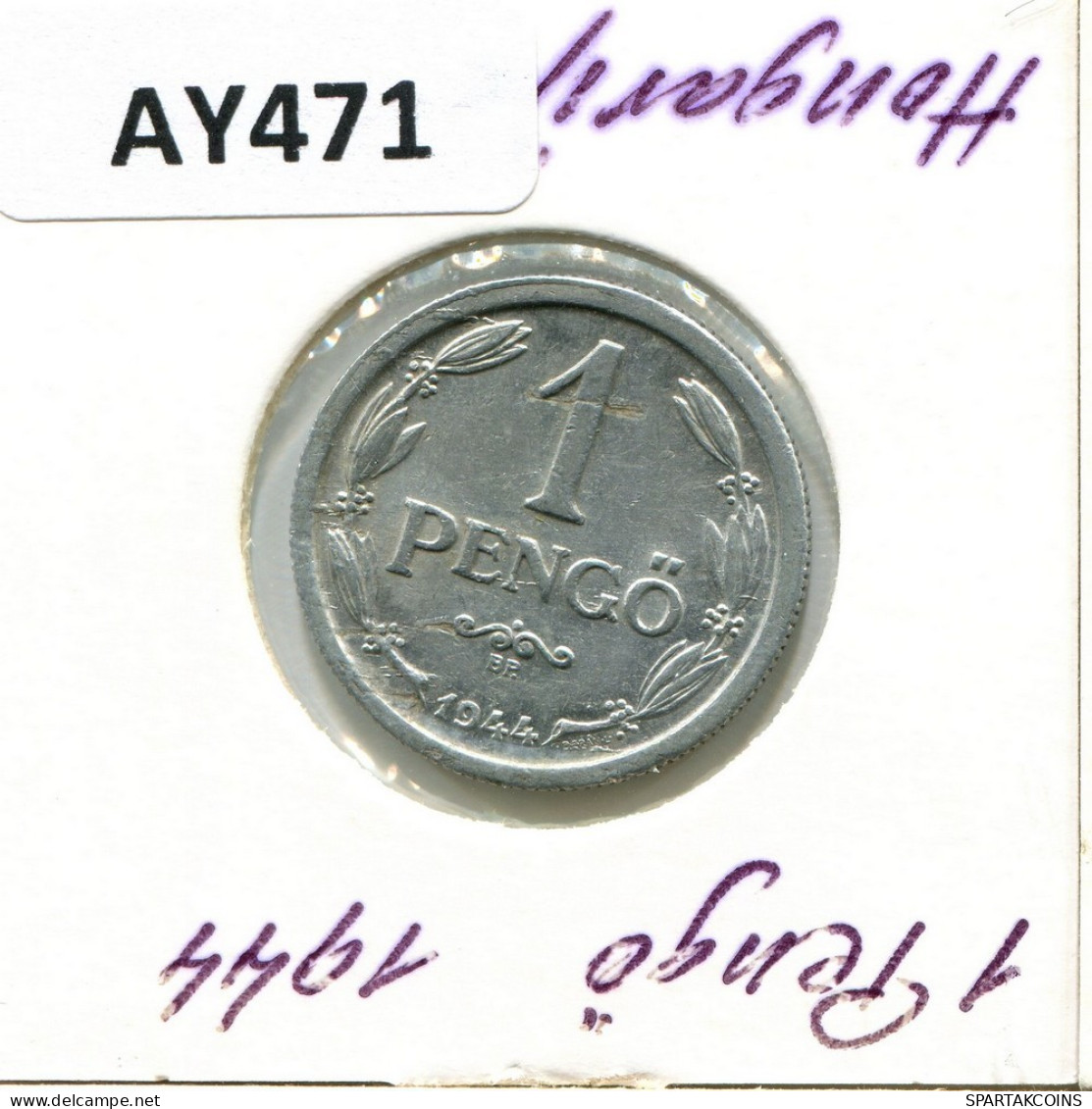 1 PENGO 1944 HUNGARY Coin #AY471.U.A - Hongarije