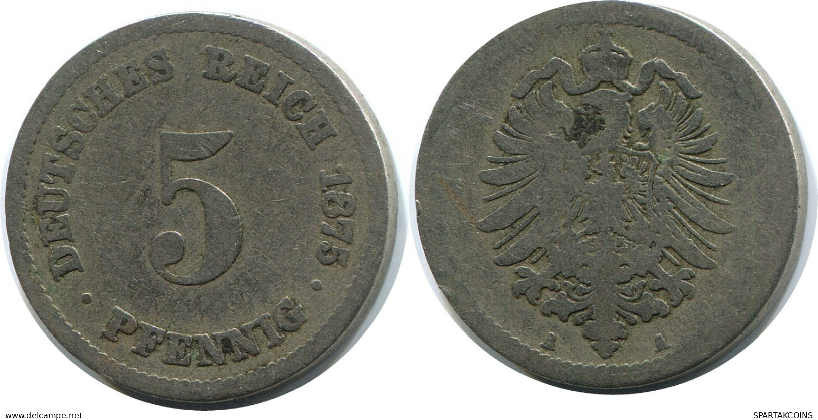 5 PFENNIG 1875 A GERMANY Coin #DB136.U.A - 5 Pfennig