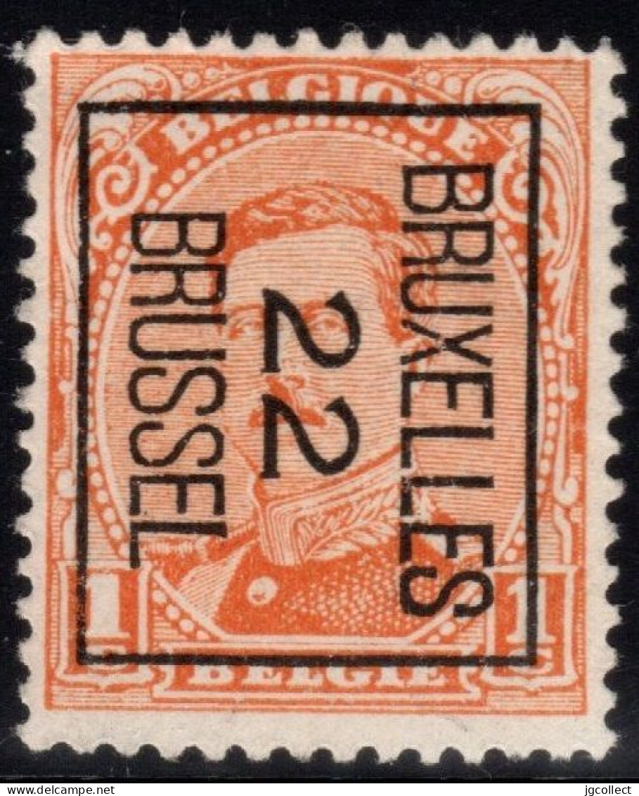 Typo 55-II B (BRUXELLES 22 BRUSSEL) - O/used - Typo Precancels 1922-26 (Albert I)