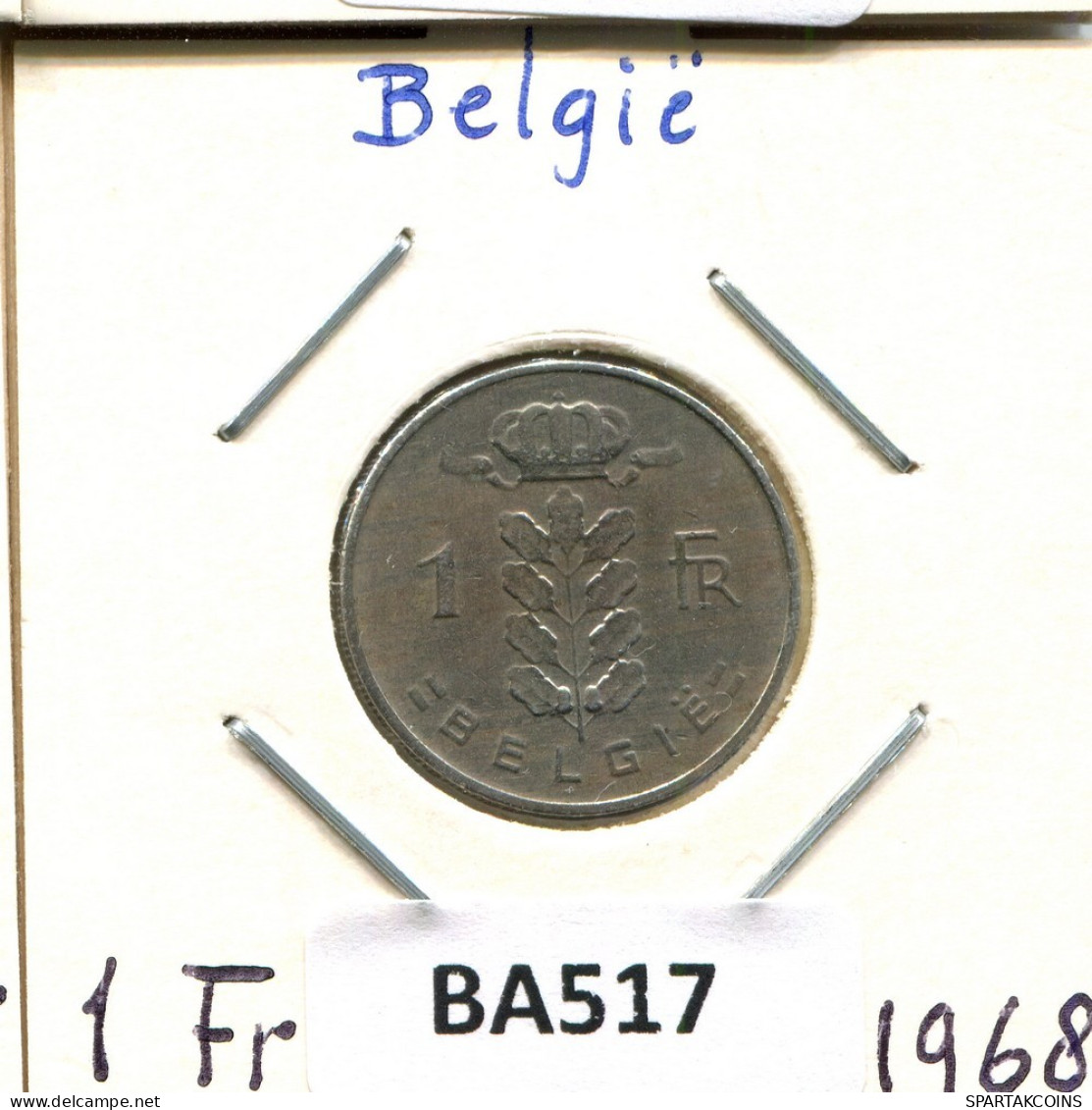 1 FRANC 1968 DUTCH Text BELGIEN BELGIUM Münze #BA517.D.A - 1 Franc
